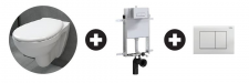 Lecico atlas geo rimless combo with cistern & White flush plate