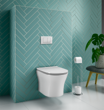 Lecico stile combo with cistern & chrome flush plate
