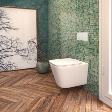 Lecico volta combo with cistern & chrome flush plate