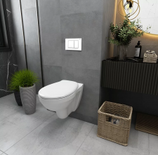 Lecico atlas geo rimless combo with cistern & white flush plate