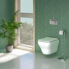 Lecico quadro combo with cistern & white flush plate