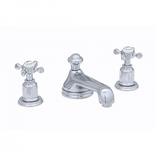 Perrin & Rowe Three hole deck mounted basin mixer - Crosshead Handles