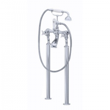 Perrin & Rowe  Floor Mounted Bath Mixer - Crosshead Handles