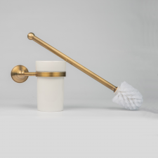 Toilet Brush and Holder - Antique Brass