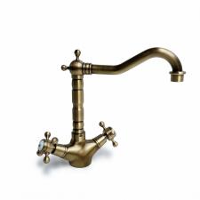 Rossco Dual Tap Faucet - Antique Brass (With Cobra Fittings)
