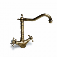 Dual Tap Faucet - Antique Brass