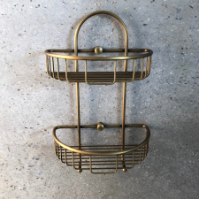 Double Caddy Shower Basket -   Brass