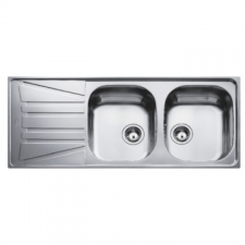 Basico 2B 1D Sink Drop-In Double End Bowl 1160x500x150mm Polished Stainless Steel