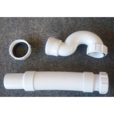 V&A Concealed P-Trap with Flex hose, plastic