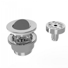 V&A Basin Drain with Captive Flip Plug - polished chrome