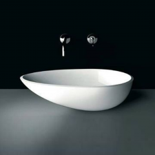 Napoli 57, rimless countertop basin - Matt White